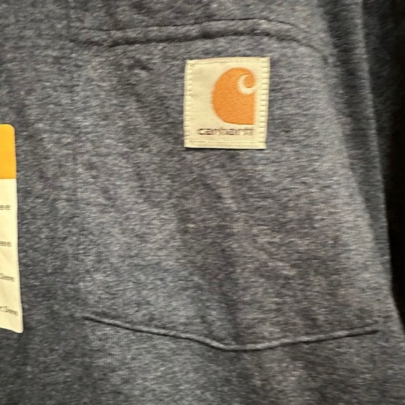 CARHARTT Loose Fit Short Sleeve Pocket 3-Button Henley SHIRT L Navy TK0084-M - Picture 3 of 4